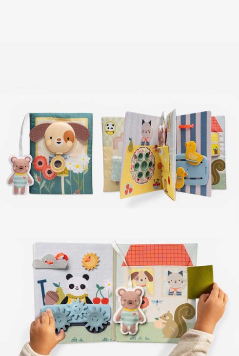 Livre d’activités en tissu busy book ma journée TAF TOYS 1