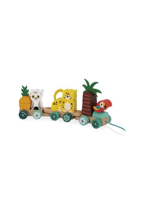 Train en bois tropical à tirer Tropik 2