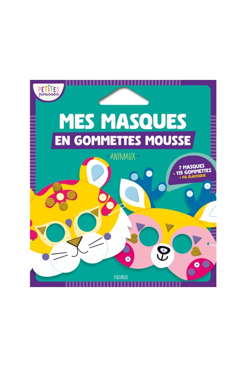 Pochette Mes masques en gommettes mousse Animaux 1