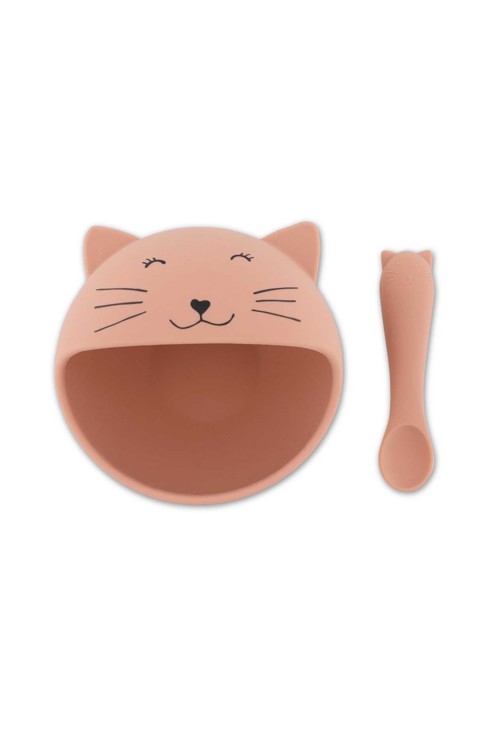 Premier set repas bébé assiette et cuillère, Mr chat 1