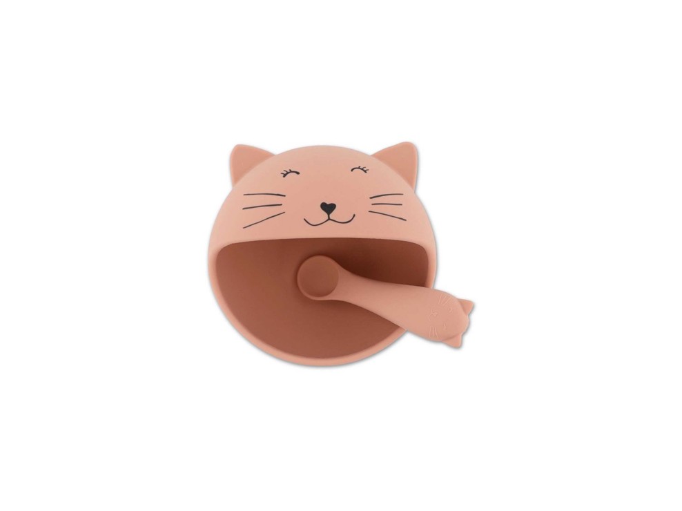 Premier set repas bébé assiette et cuillère, Mr chat 2