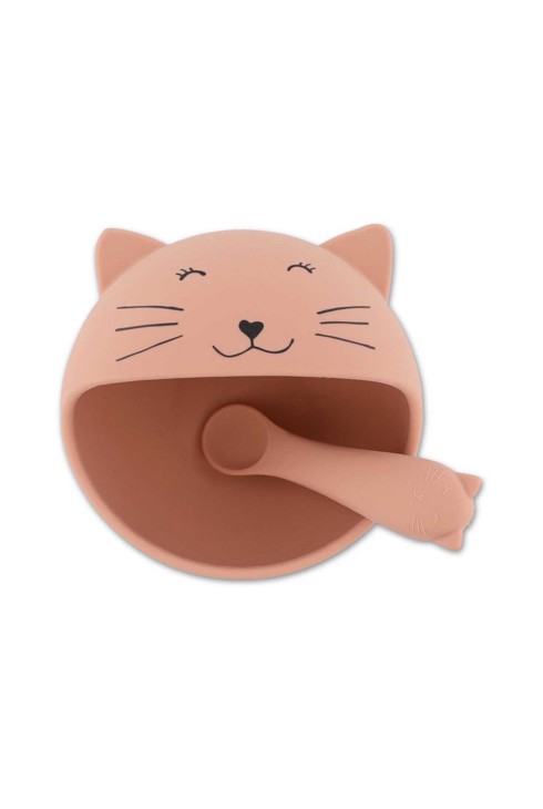Premier set repas bébé assiette et cuillère, Mr chat 2