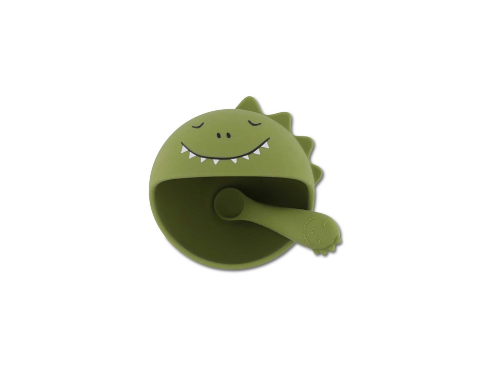 Premier set repas bébé assiette et cuillère, Mr dino 2