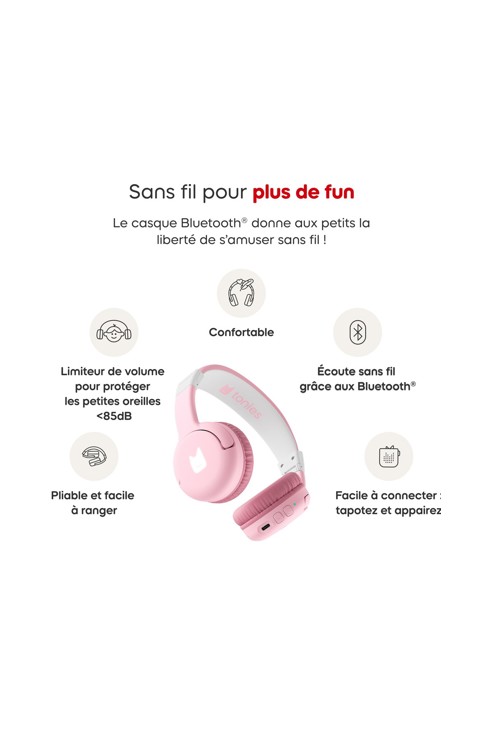 Casque Bluetooth rose fleur de Tonies 2