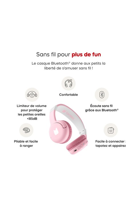 Casque Bluetooth rose fleur de Tonies 1