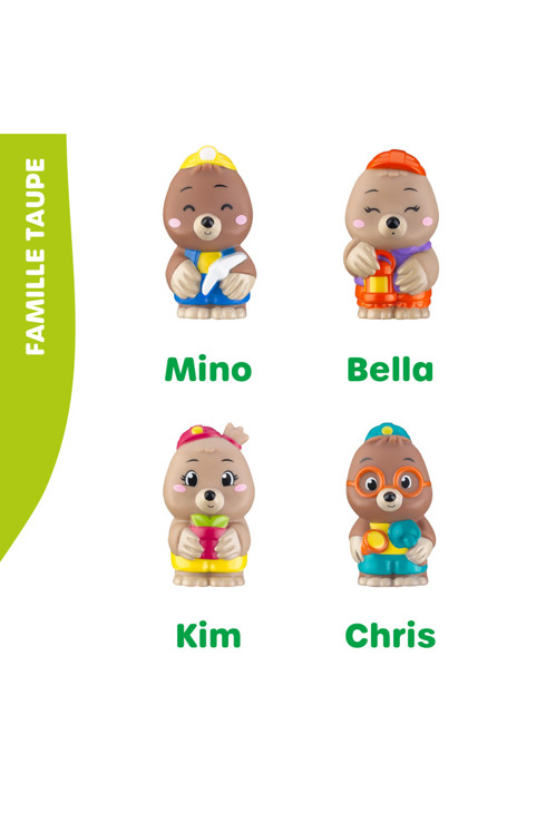 Set de 4 personnages Famille taupe Klorofil 1
