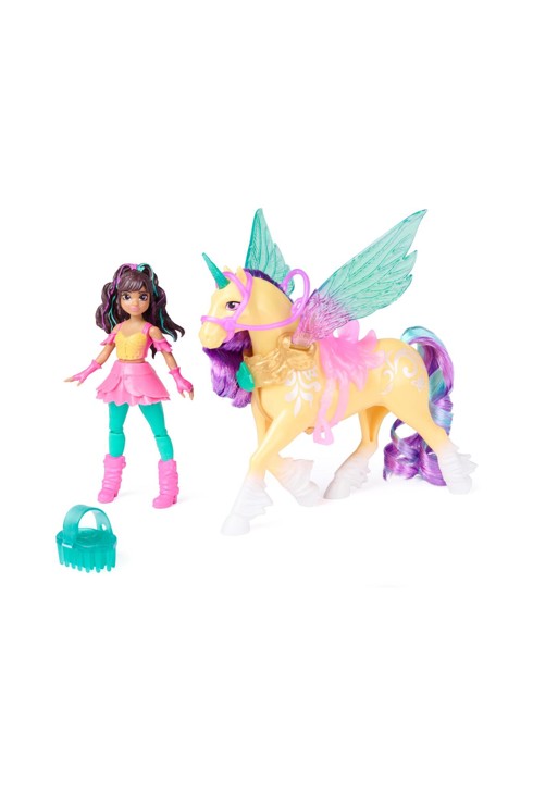 Poupée et licorne ailes magique école des licornes 2