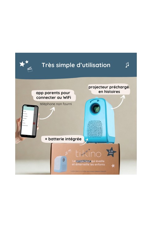 Tikino, le vidéoprojecteur des 3-10 ans avec batterie intégrée