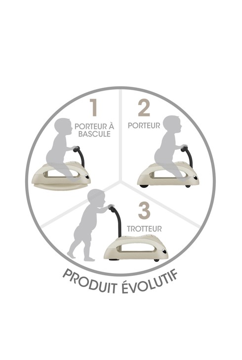 Porteur pousseur bascule 3 en 1 beige coconut 2