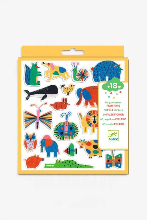 60 gommettes en feutrine Animaux, Djeco 1