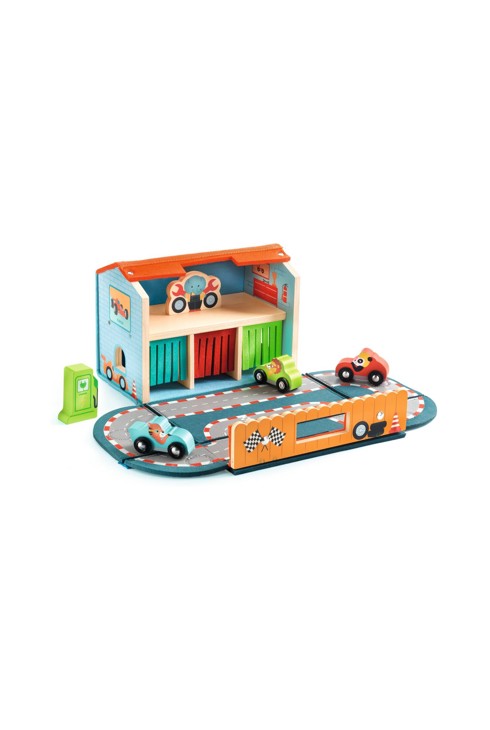 Premier garage nomade en bois Softi Vroom, Djeco 2