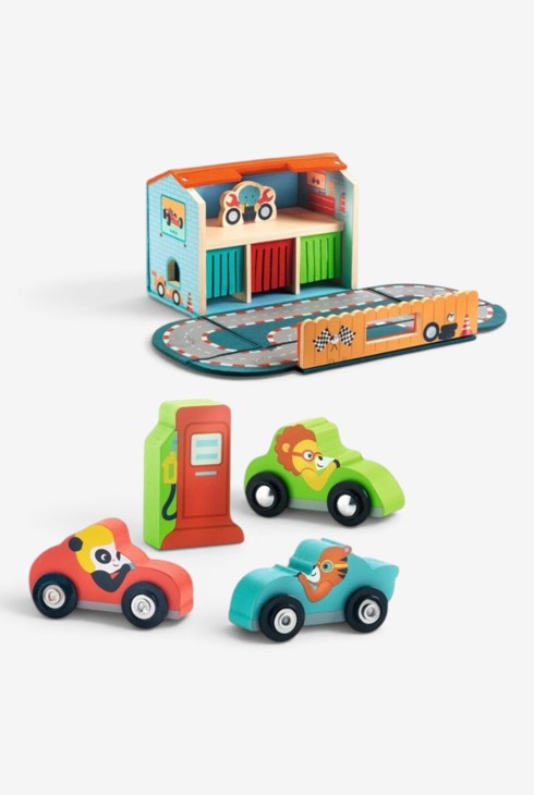 Premier garage nomade en bois Softi Vroom, Djeco 1