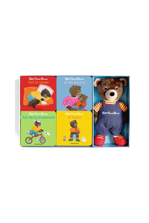 Coffret à histoires Petit Ours Brun : 4 livres et une peluche 1