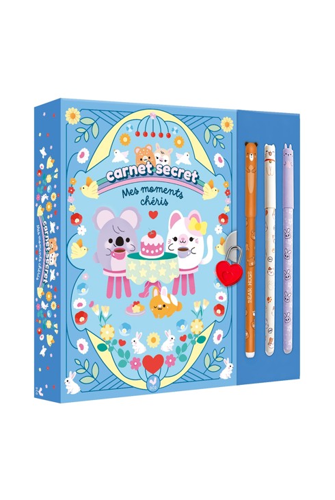 Carnet secret mes moment chéris, mes petits amis, coffret avec 3 sytlos effaçables 1