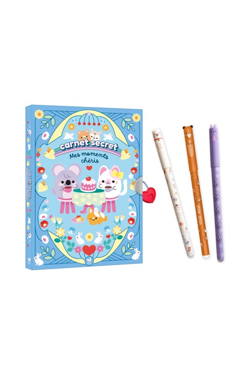 Carnet secret mes moment chéris, mes petits amis, coffret avec 3 sytlos effaçables 2