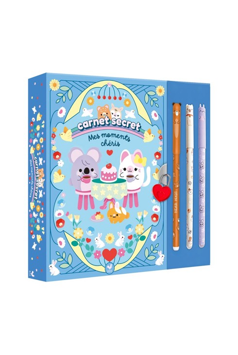 Carnet secret mes moment chéris, mes petits amis, coffret avec 3 sytlos effaçables 1