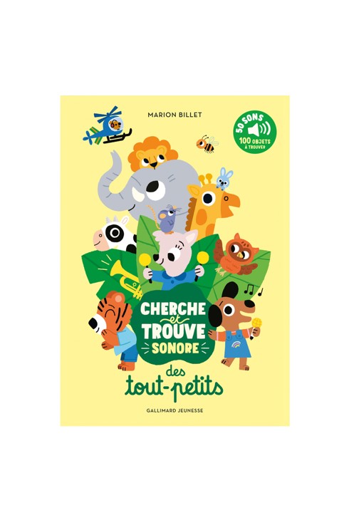 Livre Cherche et trouve sonore des tout-petits, 50 sons à écouter, 100 obejts à trouver 1