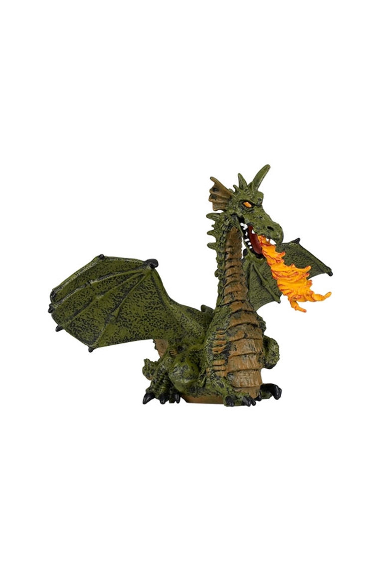Figurine Dragon ailé vert avec flammes, Papo 1