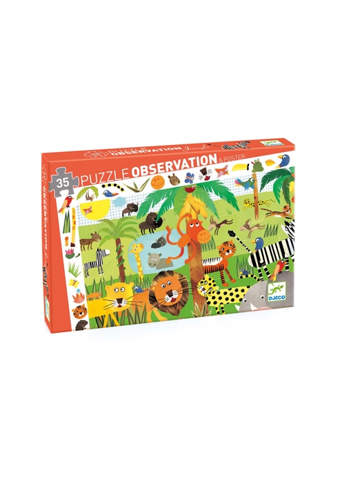 Puzzle observation La jungle 35 pièces Djeco 1