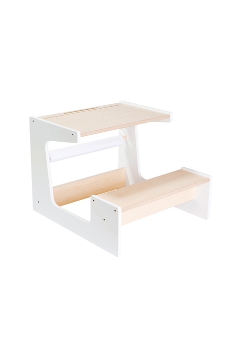 Petit bureau d'écolier naturel et blanc Oxybul