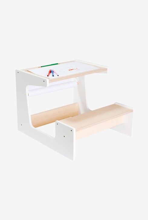 Petit bureau d'écolier naturel et blanc Oxybul 1