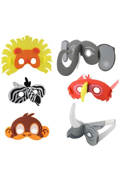 6 masques en mousse animaux Oxybul 2