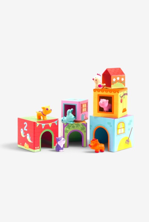 6 Cubes imagiers Topanifarm Djeco 1