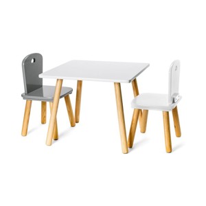 Table carrée naturel/blanc Oxybul