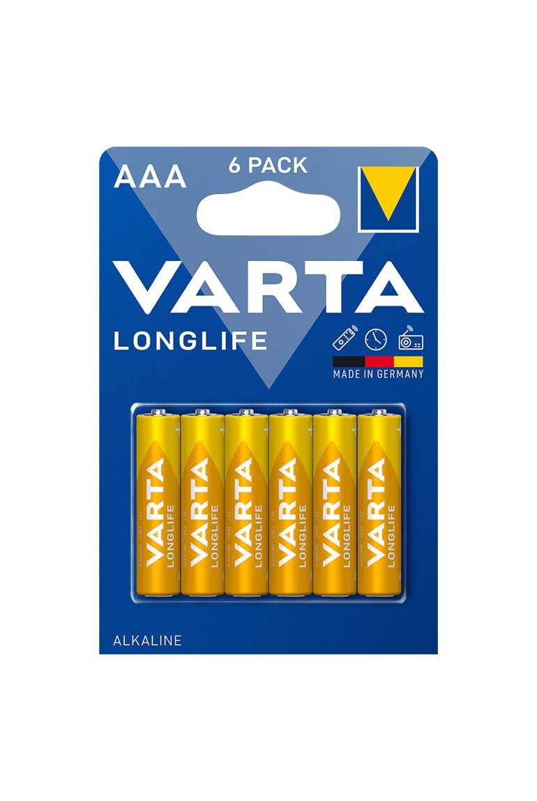 6 piles LR03 Longlife Varta 1