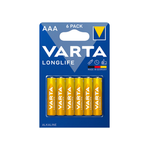 6 piles LR03 Longlife Varta 1