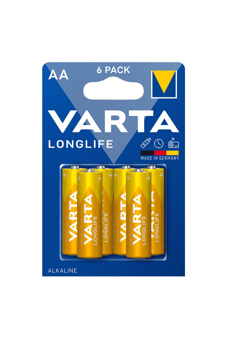 6 piles LR06 Longlife Varta 1