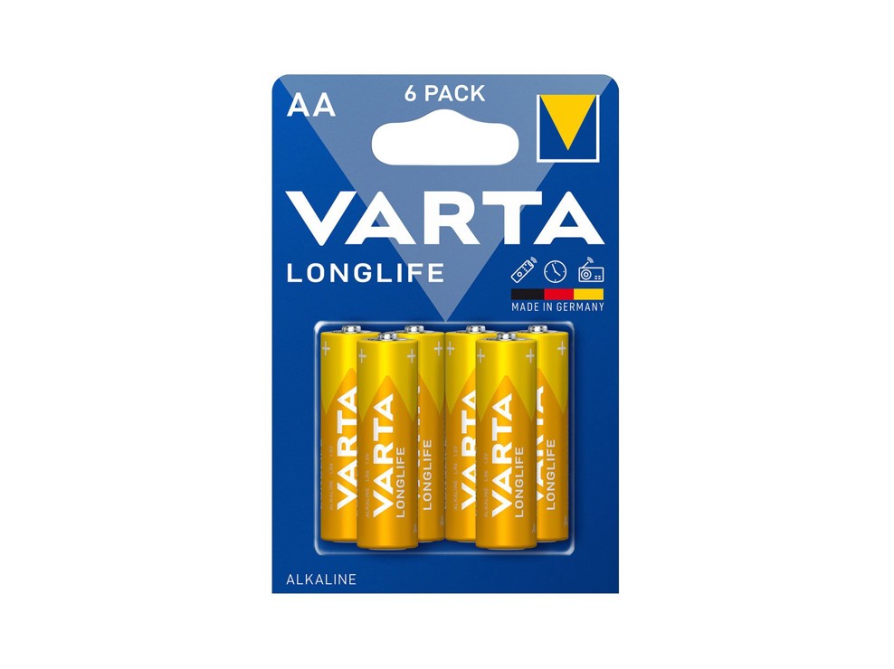 6 piles LR06 Longlife Varta 1