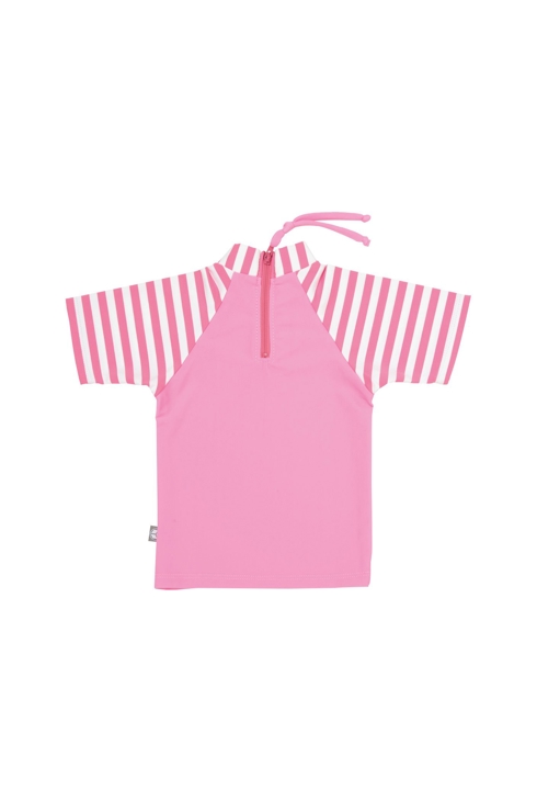 T-shirt anti-UV rayé rose 6 mois 2