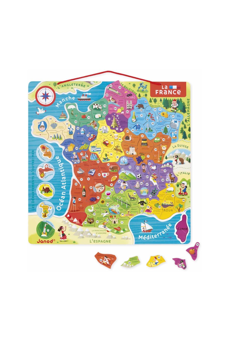 Puzzle  carte de France magnétique, Janod 1