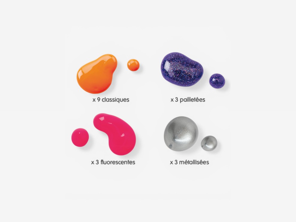 18 tubes de gouache à effets Oxybul 2