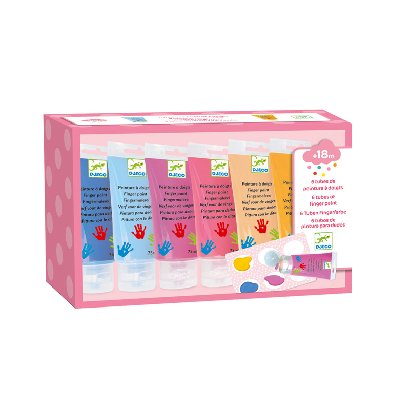 Djeco - 6 tubes de peinture aux doigts Sweet