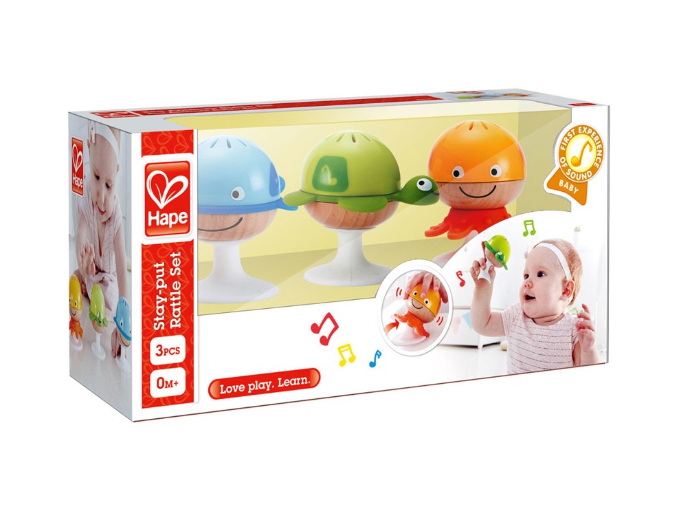 Set de 3 hochets à ventouses Hape 2