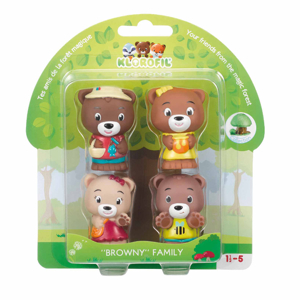 Lot de 4 personnages ours Browny Klorofil 1