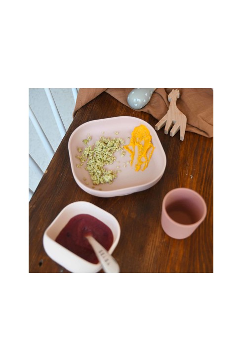 Coffret repas silicone 4 pièces rose Beaba