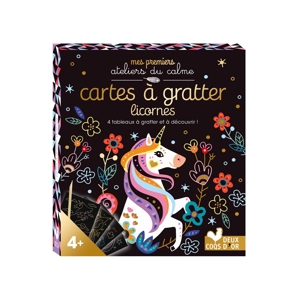 Mes premiers ateliers du calme cartes à gratter licornes - Deux Coqs d’Or 1