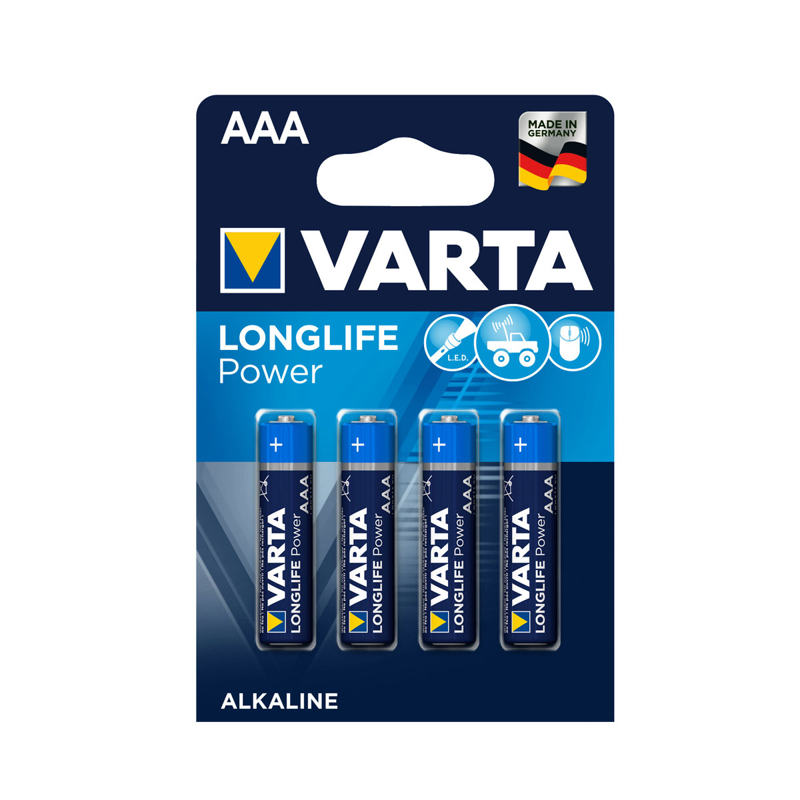 Varta - Blister 4 piles AAA/LR03 LONGLIFE Power Varta