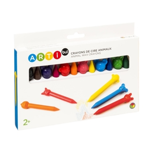 12 crayons de cire animaux Oxybul 1