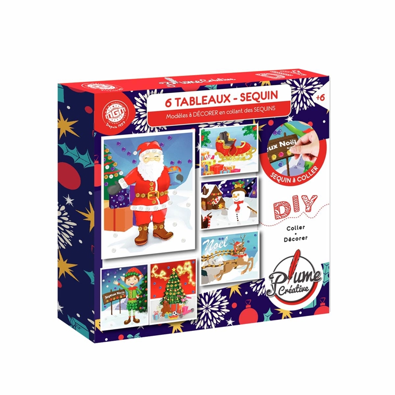 Mgm - Coffret création Noël : 6 tableaux sequins