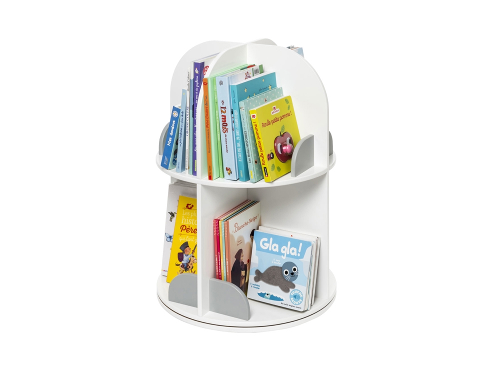 Bibliothèque pivotante blanc et gris Oxybul 1