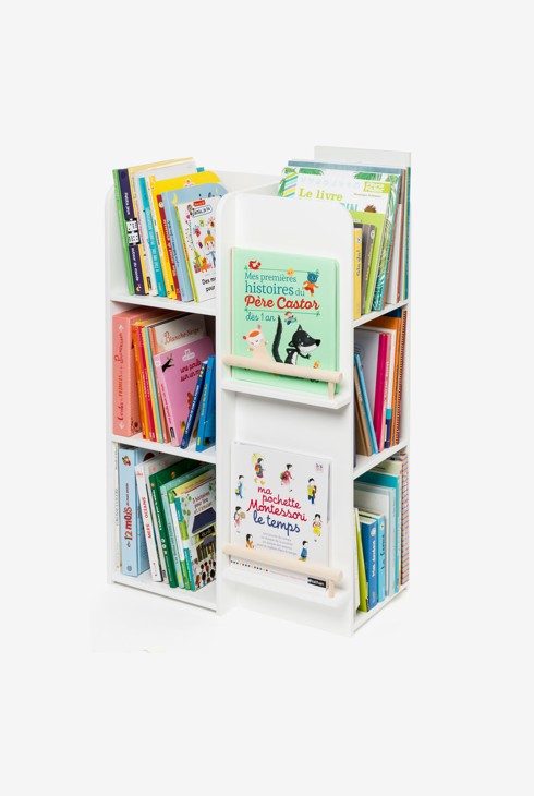 Bibliothèque multi-faces blanc et naturel Oxybul 1