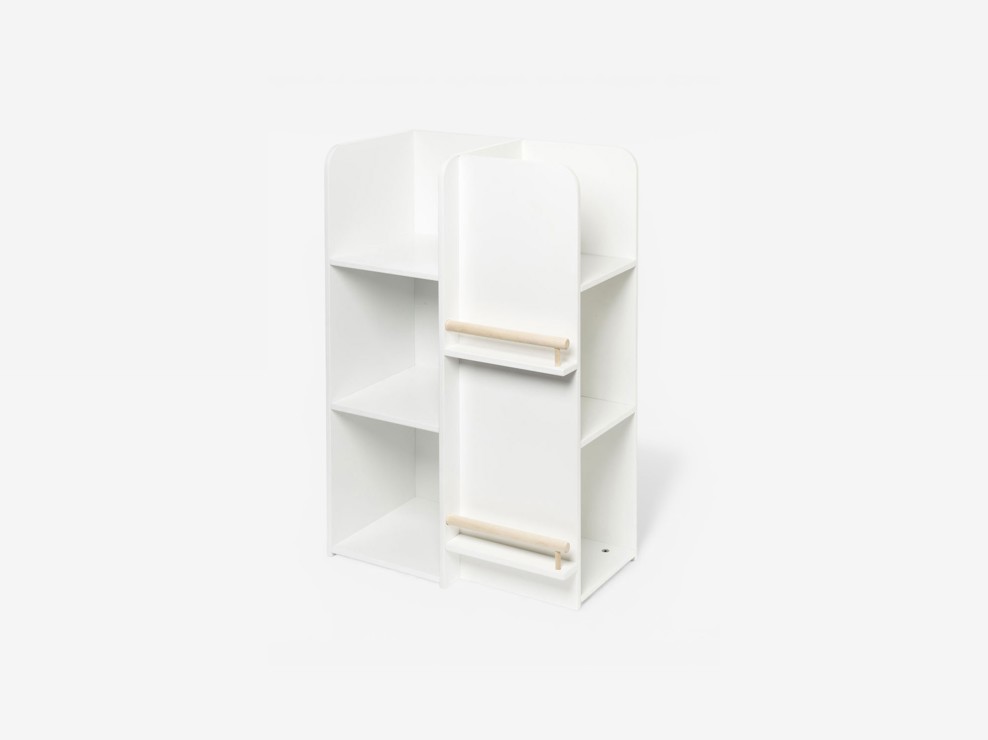 Bibliothèque multi-faces blanc et naturel Oxybul 2