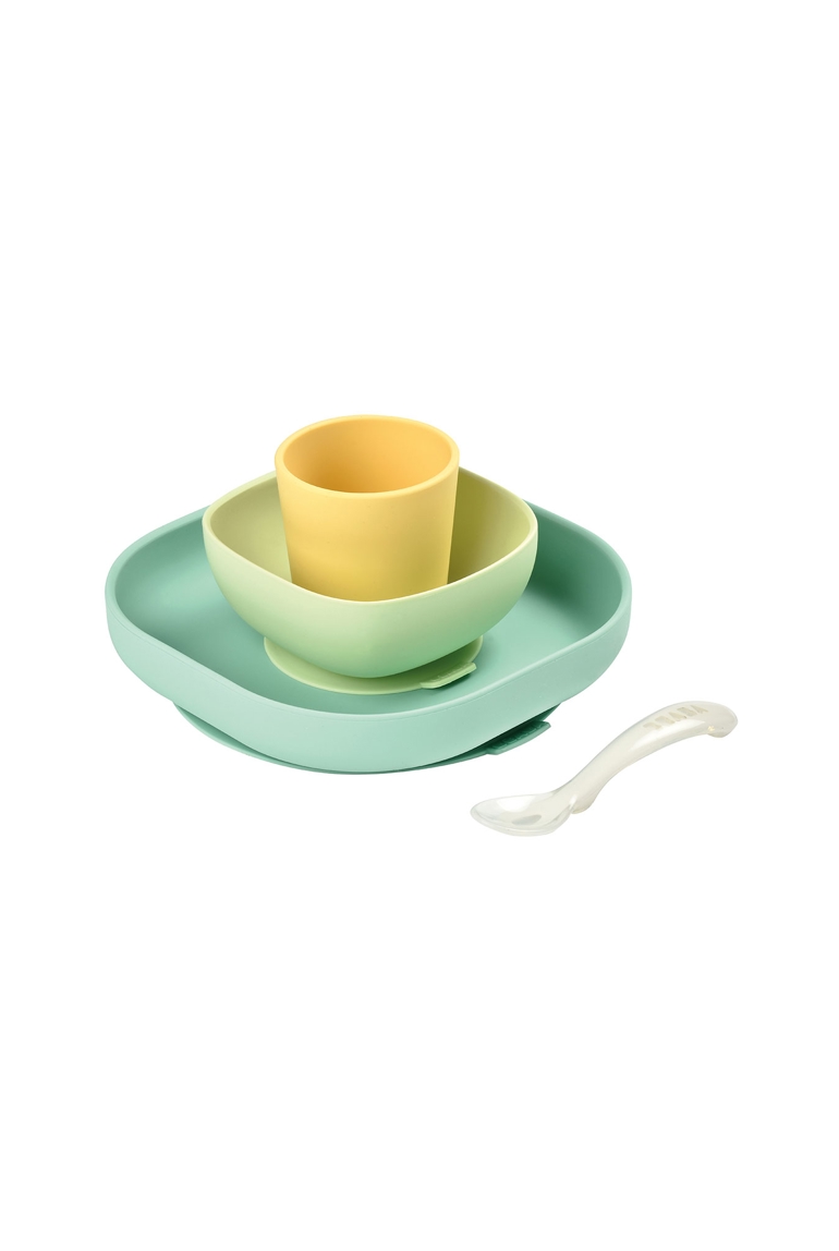 Coffret repas silicone 4 pièces jaune Beaba 1