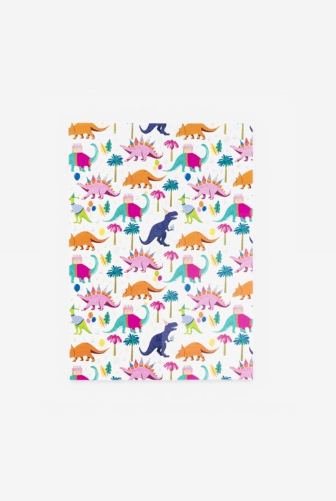 2 feuilles papier cadeau dinos Oxybul 2