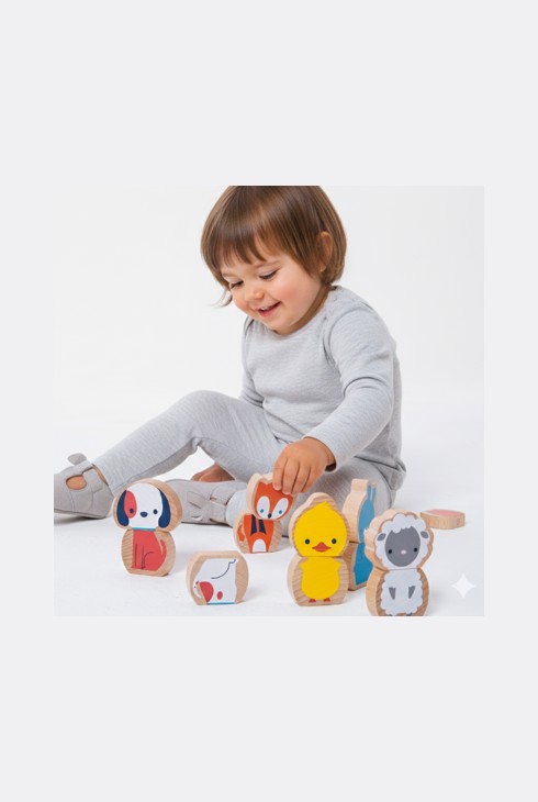 8 magnetische houten dieren Oxybul 2