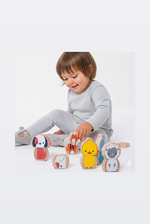 8 animaux magnétiques en bois Oxybul 2